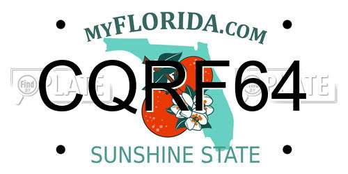 CQRF64 Florida License Plate