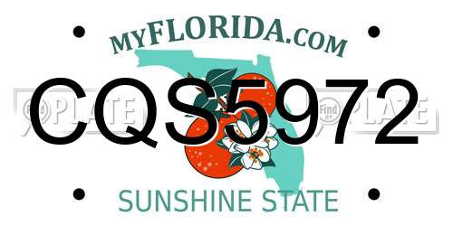 CQS5972 Florida License Plate