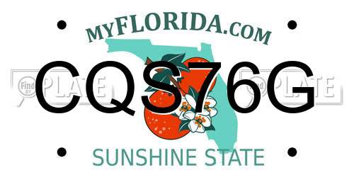 CQS76G Florida License Plate