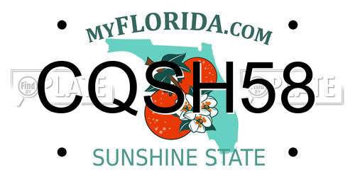 CQSH58 Florida License Plate