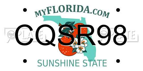 CQSR98 Florida License Plate
