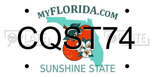CQST74 Florida License Plate