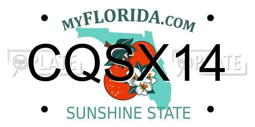CQSX14 Florida License Plate