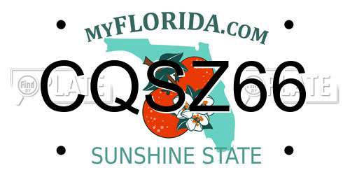 CQSZ66 Florida License Plate