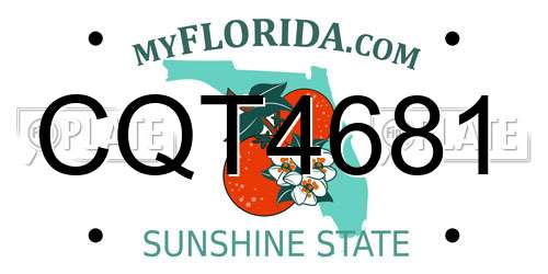 CQT4681 Florida License Plate