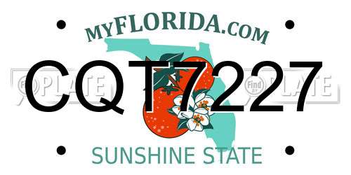 CQT7227 Florida License Plate