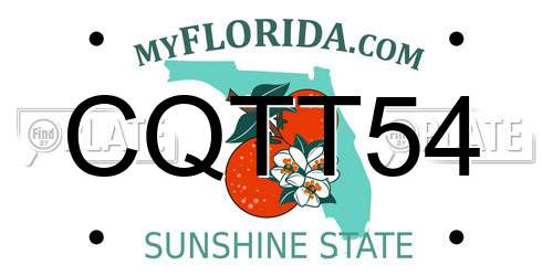 CQTT54 Florida License Plate