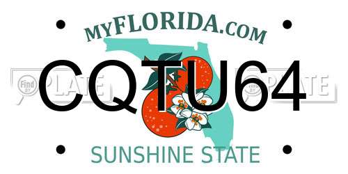 CQTU64 Florida License Plate