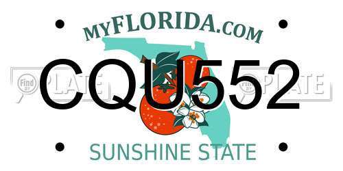 CQU552 Florida License Plate