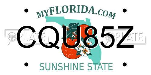 CQU85Z Florida License Plate