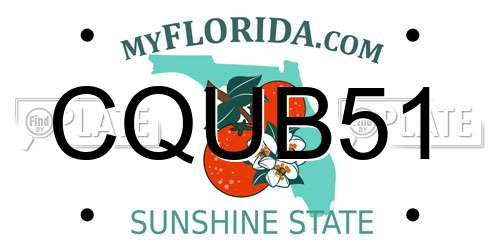 CQUB51 Florida License Plate