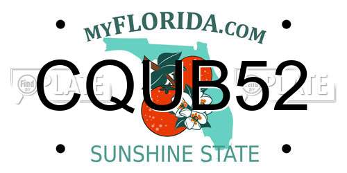 CQUB52 Florida License Plate