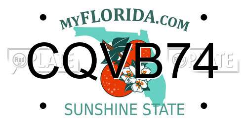 CQVB74 Florida License Plate