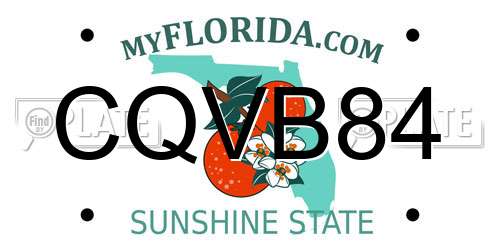 CQVB84 Florida License Plate