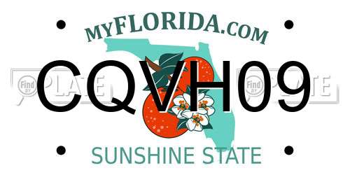 CQVH09 Florida License Plate