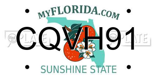 CQVH91 Florida License Plate