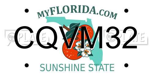 CQVM32 Florida License Plate