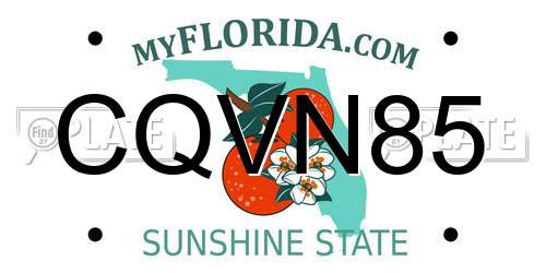 CQVN85 Florida License Plate