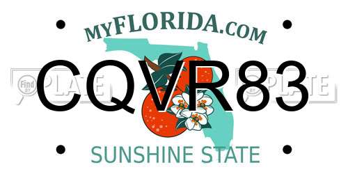 CQVR83 Florida License Plate
