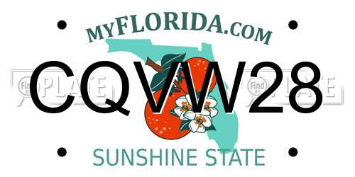 CQVW28 Florida License Plate