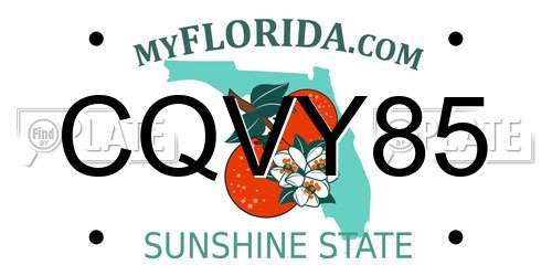 CQVY85 Florida License Plate