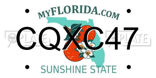 CQXC47 Florida License Plate