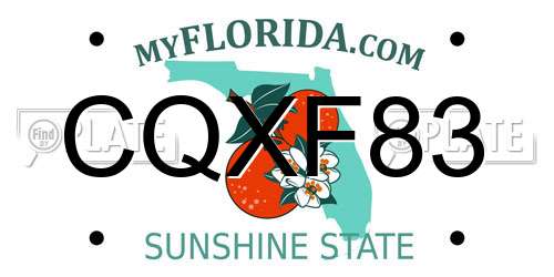 CQXF83 Florida License Plate