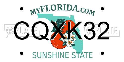 CQXK32 Florida License Plate