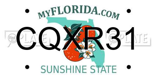 CQXR31 Florida License Plate