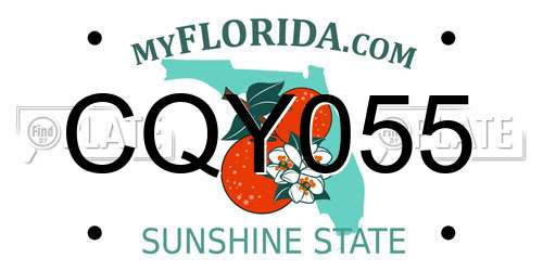 CQY055 Florida License Plate