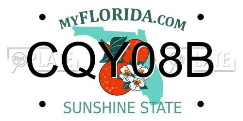 CQY08B Florida License Plate