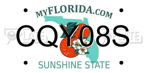 CQY08S Florida License Plate