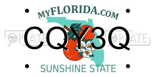 CQY3Q Florida License Plate