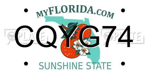 CQYG74 Florida License Plate
