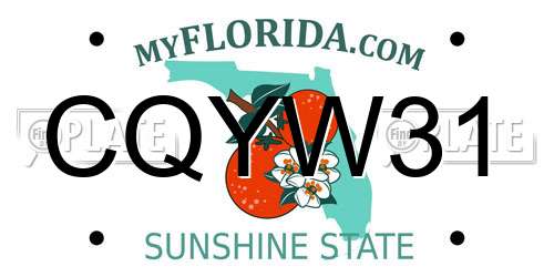 CQYW31 Florida License Plate