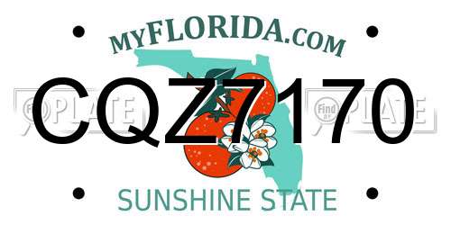 CQZ7170 Florida License Plate