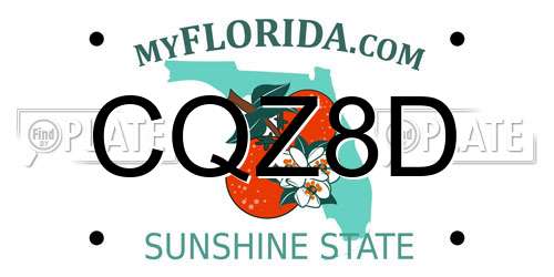 CQZ8D Florida License Plate