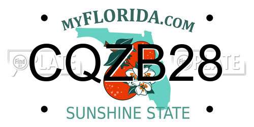 CQZB28 Florida License Plate