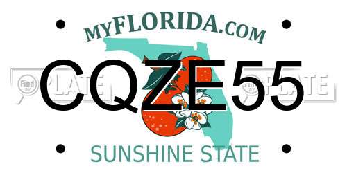 CQZE55 Florida License Plate
