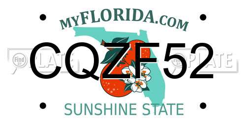 CQZF52 Florida License Plate