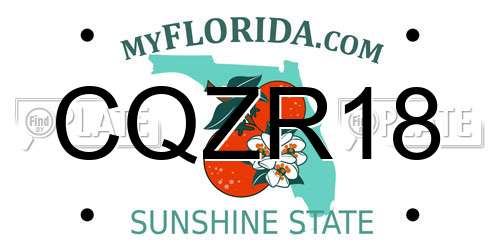 CQZR18 Florida License Plate