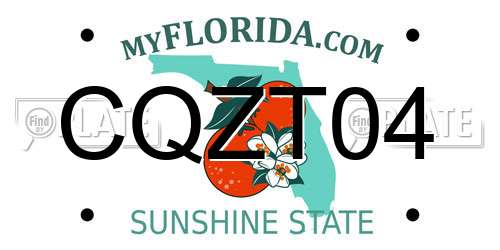 CQZT04 Florida License Plate