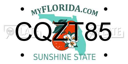 CQZT85 Florida License Plate