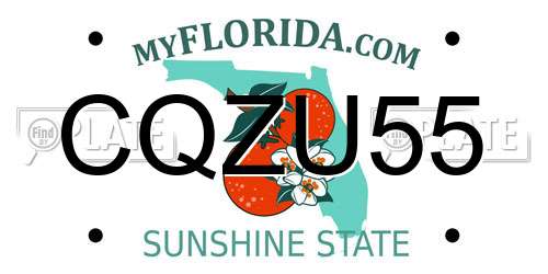 CQZU55 Florida License Plate