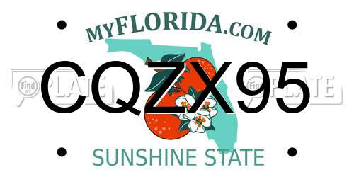 CQZX95 Florida License Plate