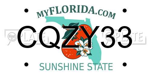CQZY33 Florida License Plate