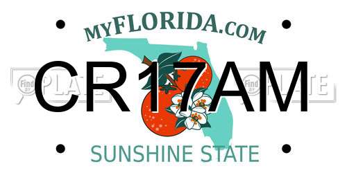CR17AM Florida License Plate