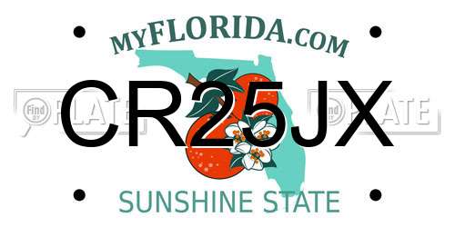 CR25JX Florida License Plate