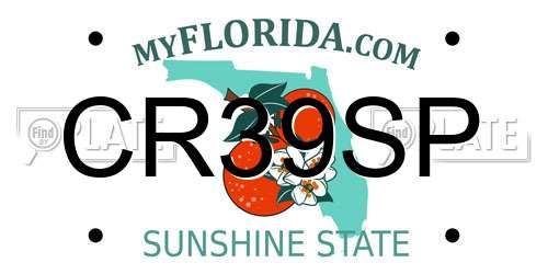 CR39SP Florida License Plate