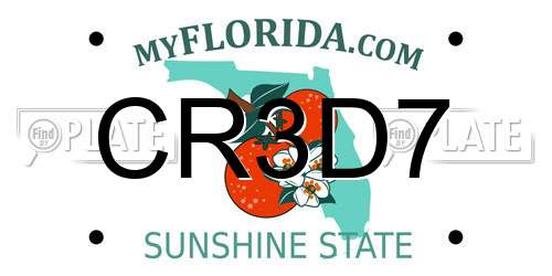 CR3D7 Florida License Plate